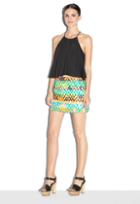 Milly Couture Neon Jacquard Mini Skirt
