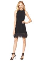 Milly Feather Trim Shift - Black