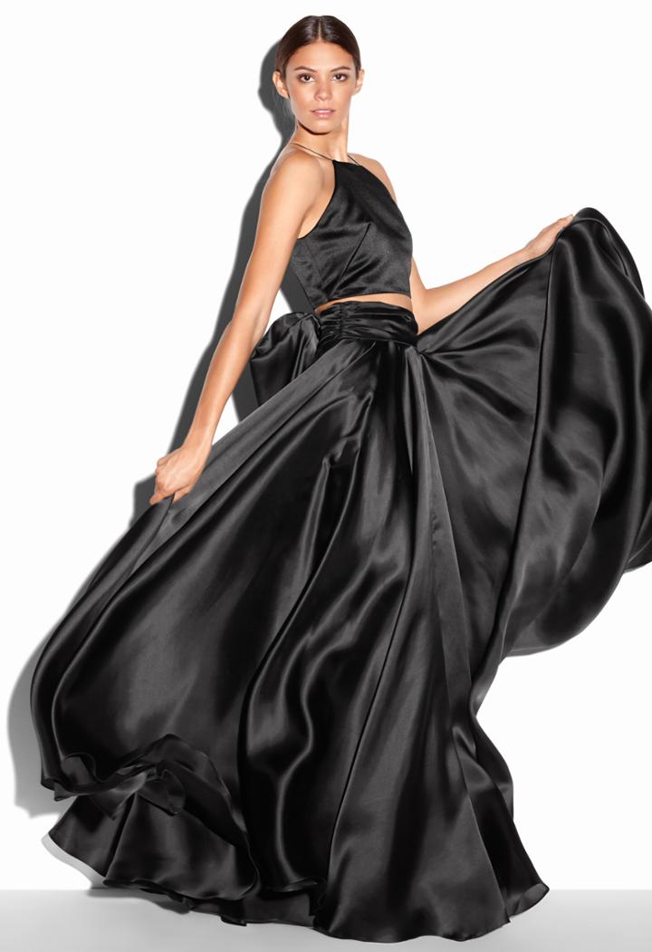 Milly Satin Organza Bow Ball Skirt