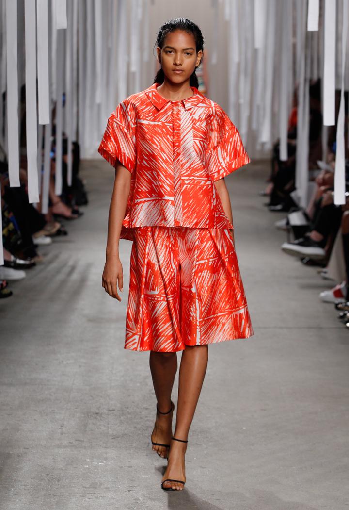 Milly Scribble Print Oversized Camper Shirt