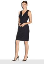 Milly V Seamed Sheath Dress - Navy