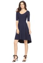 Milly Reversible Contrast Dress - Navy/black