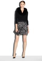 Milly Real Fox Fur Collar Cardigan - Black