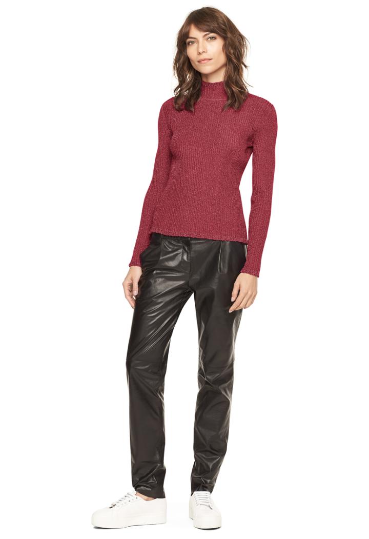 Milly Italian Stardust Rib Pullover - Magenta