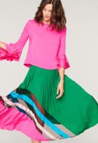 Milly Stretch Silk Pleated Maxi Skirt