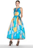 Milly Tulip Print Serena Tea Length Dress