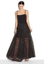 Milly Raffia Netting Maxi Skirt - Black