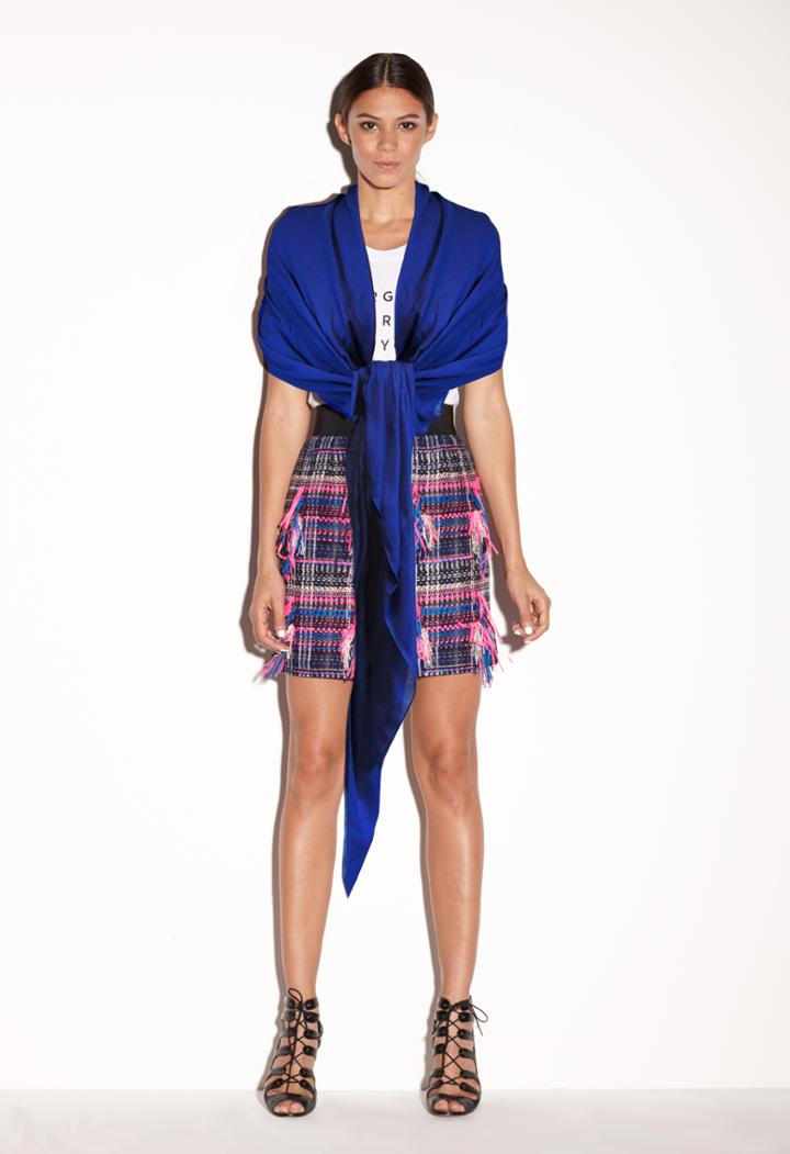 Milly Solid Square Scarf - Cobalt Blue