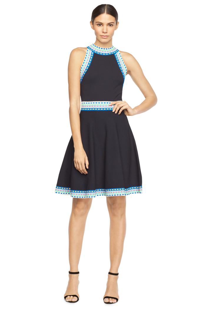 Milly Woven Trim Flare Dress