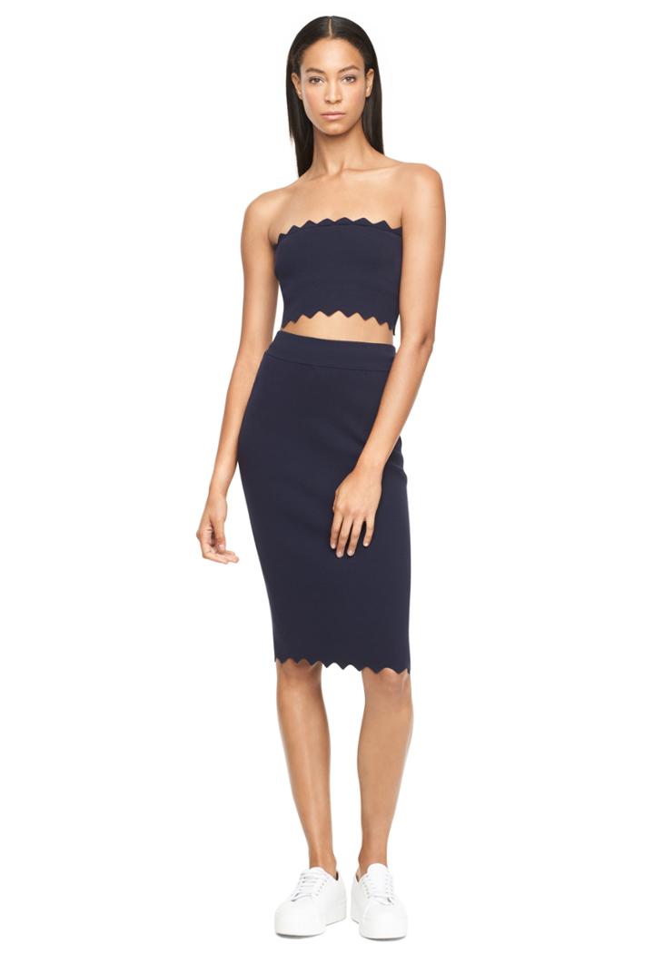 Milly Pointed Scallop Strapless Top