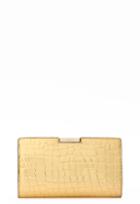 Milly Gold Croc Small Frame Clutch