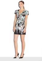 Milly Painted Floral Chloe Vneck Dress