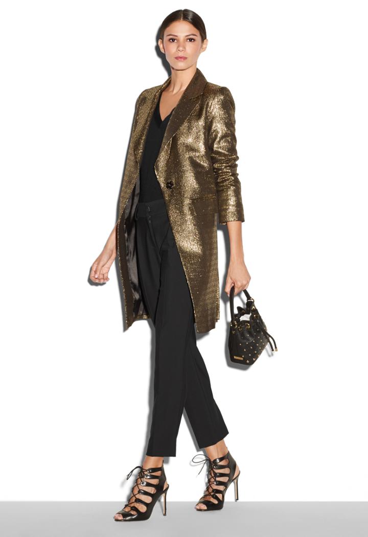 Milly Metallic Jacquard Claudia Coat