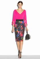 Milly Jewel Floral Print Midi Skirt