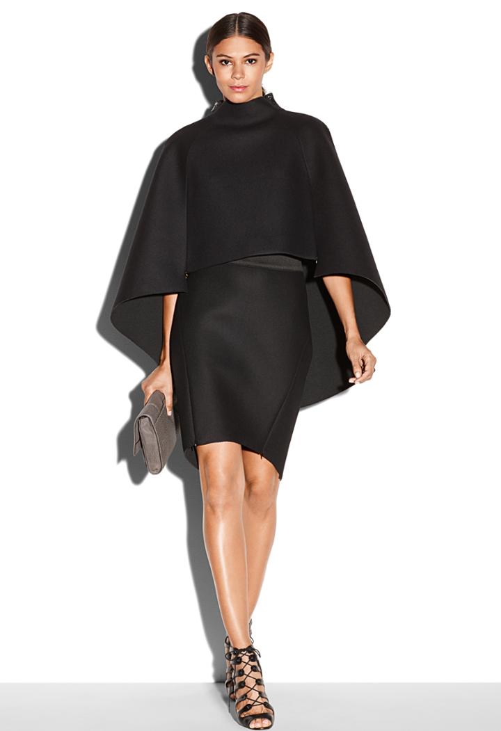 Milly Bonded Neoprene Sculptural Cape