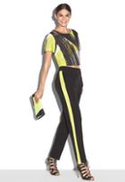 Milly Tuxedo Trousers - Black/citron