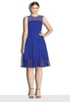 Milly Square Eyelet Inverted Pleat Dress