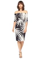 Milly Exclusive Palm Print Off The Shoulder Dress