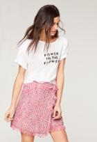 Milly Fringe Mini Wrap Skirt - Pink