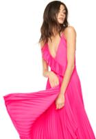 Milly Exclusive Stretch Silk Pleated Wrap Dress
