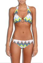 Milly Cabana Chevron Print Santorini Halter Bikini Top