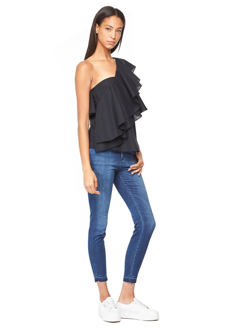 Milly Cascade Top - Longer Option - Black