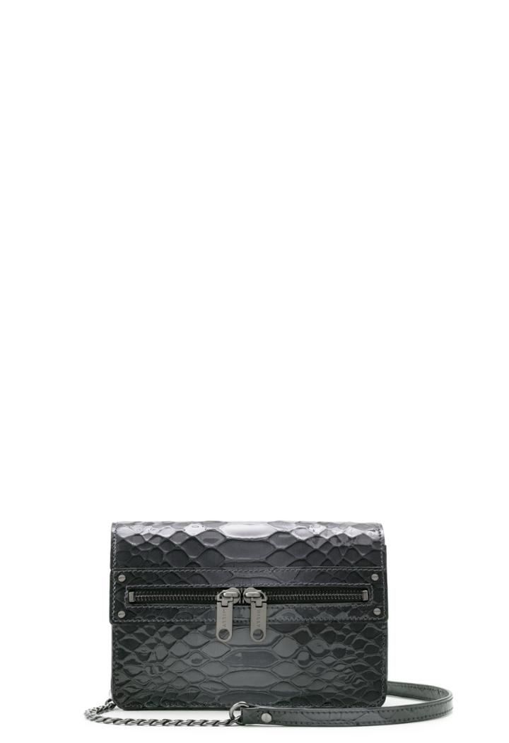 Milly Bree Python Crossbody Mini - Black/charcoal