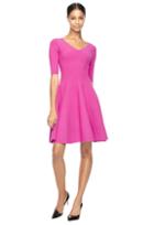 Milly Structured Vneck Swing Dress - Fuchsia