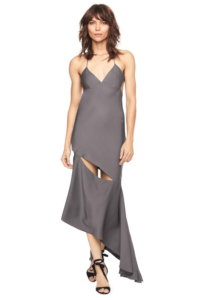 Milly Stretch Silk Fractured Bias Slipdress