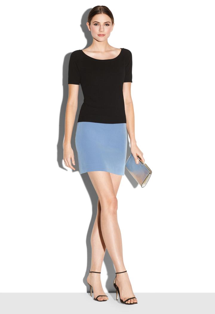 Milly Ballet Neck Tee - Black