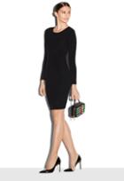 Milly Angled Ottoman Fitted Dress - Black