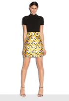 Milly Chevron Brocade A-line Skirt - Multi