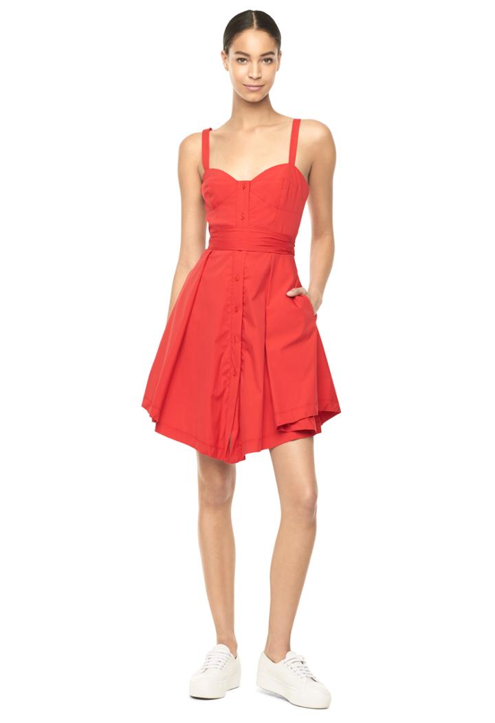 Milly Cotton Poplin Bustier Mini Dress