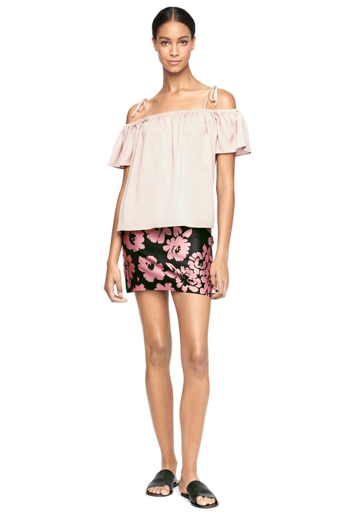 Milly Stretch Silk Eden Top - Blush