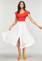 Milly Floral Cotton Eyelet Fiona Skirt