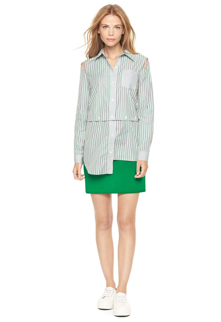 Milly Stripe Shirting Fractured Shirt