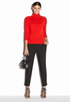 Milly Sleeve Detail Turtleneck - Red