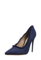 Milly Schutz Zeyna Denim Fringe Pump