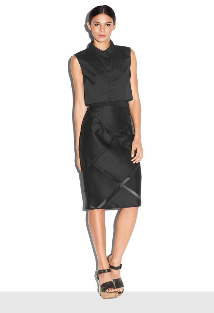 Milly Crop Sleeveless Shirt - Black