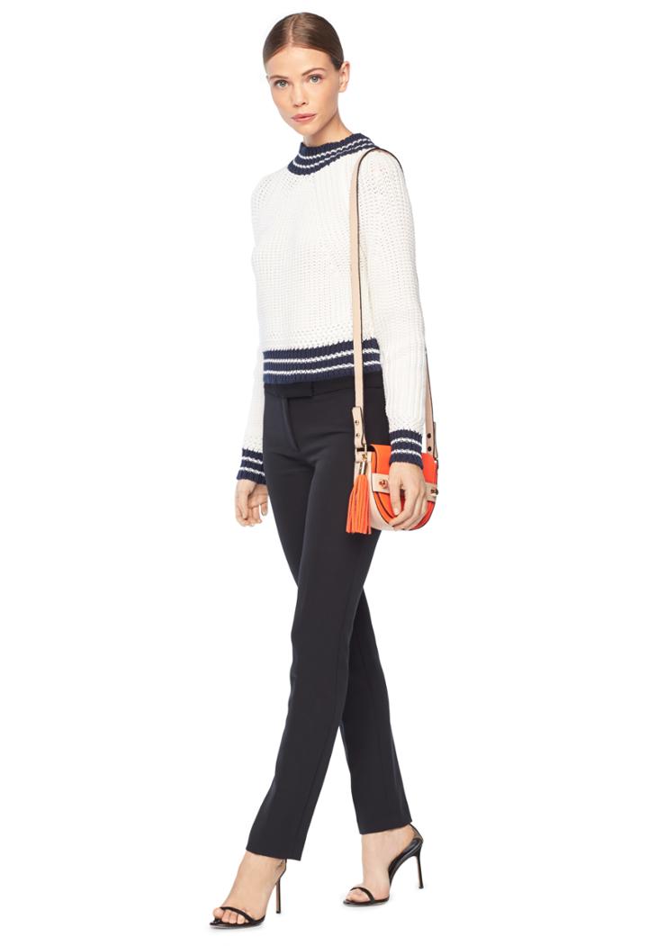 Milly Italian Fisherman Sweater - White/navy