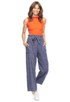 Milly Denim Print Gathered Kori Pant