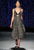 Milly Exclusive Chevron Brocade Strappy Tea Length Dress