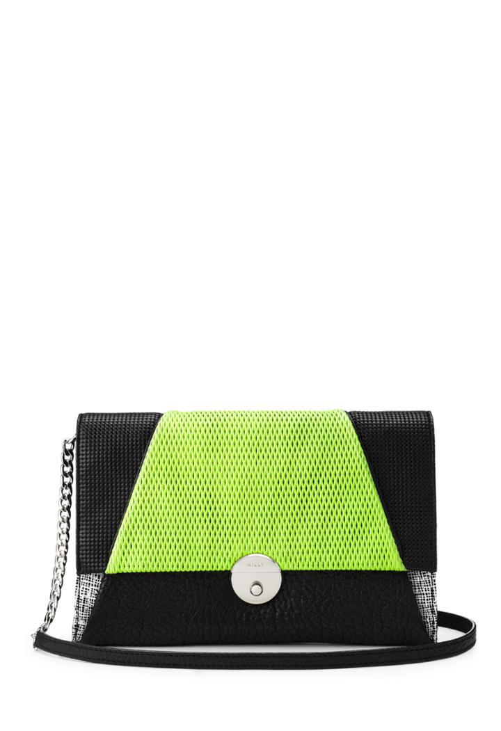 Milly Wythe Mixed Media Xbody Clutch - Black Multi