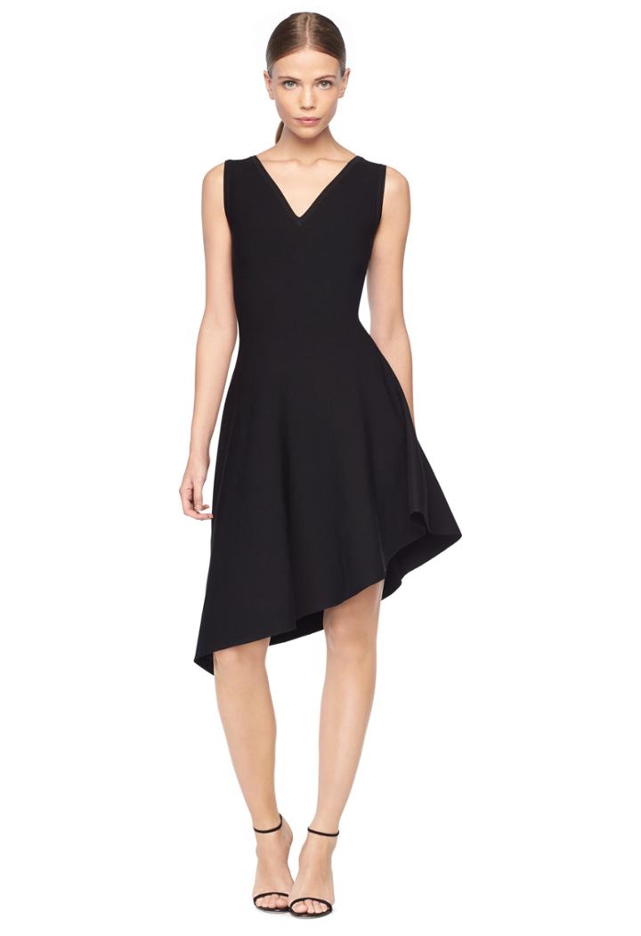 Milly Asymmetrical Draped Dress - Black