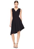 Milly Asymmetrical Draped Dress - Black