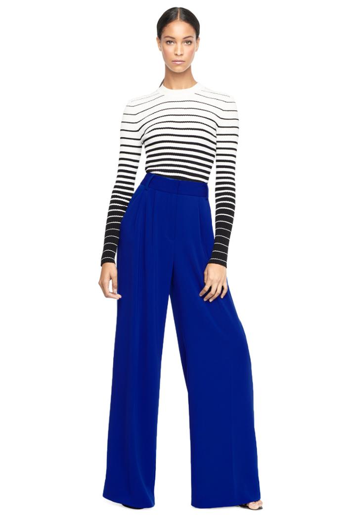 Milly Degrade Stripe Pullover - White/black