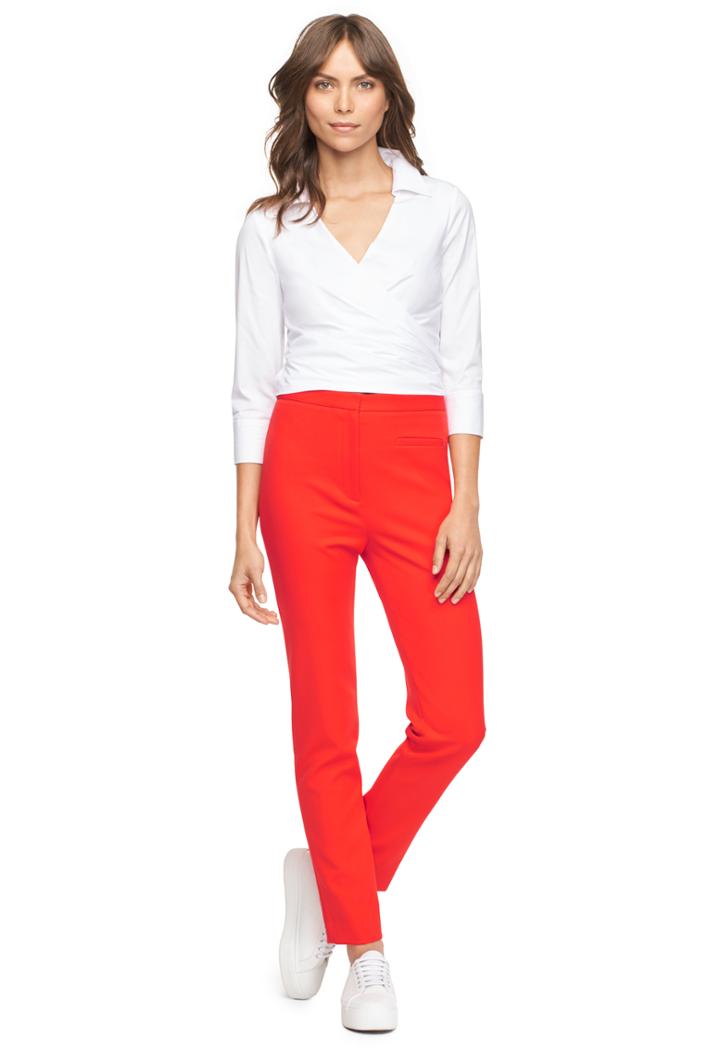 Milly Cotton Stretch Poplin Aiden Wrap Top