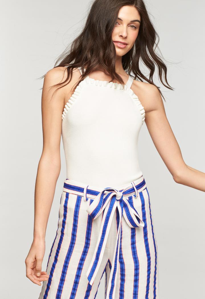 Milly Ruffle Tank - White