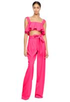 Milly Italian Cady Ruffle Crop Top