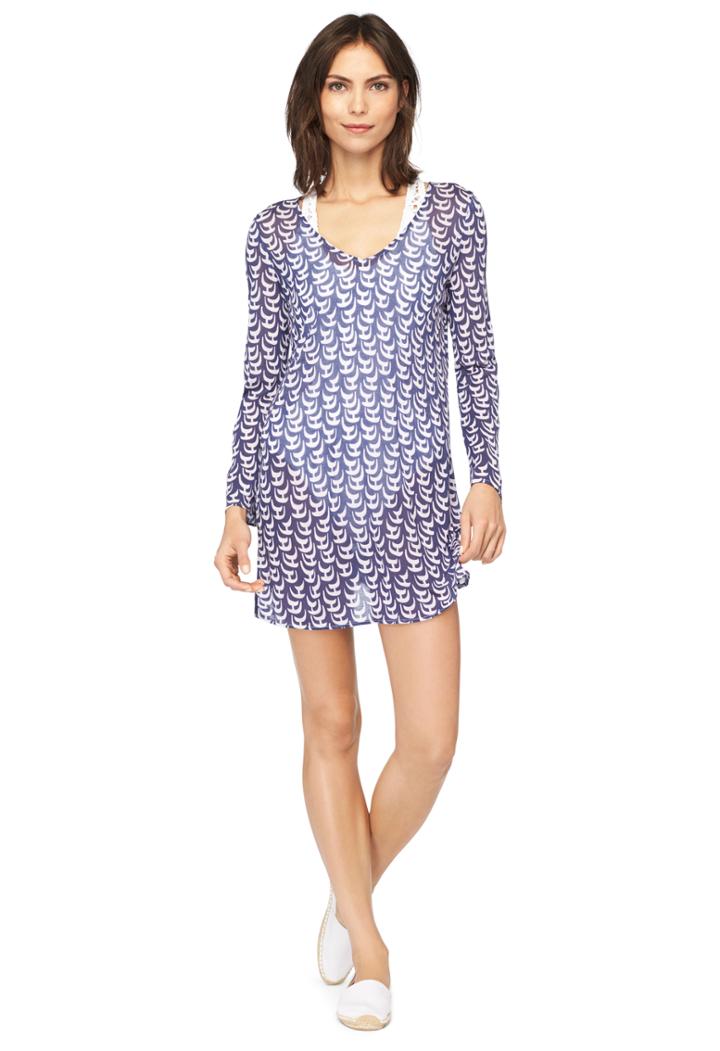 Milly Buzios V-neck Tunic - Navy